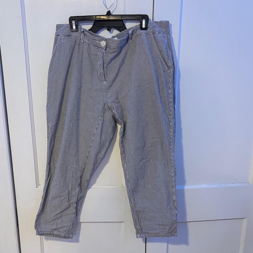 Crown & Ivy Navy Striped Pants